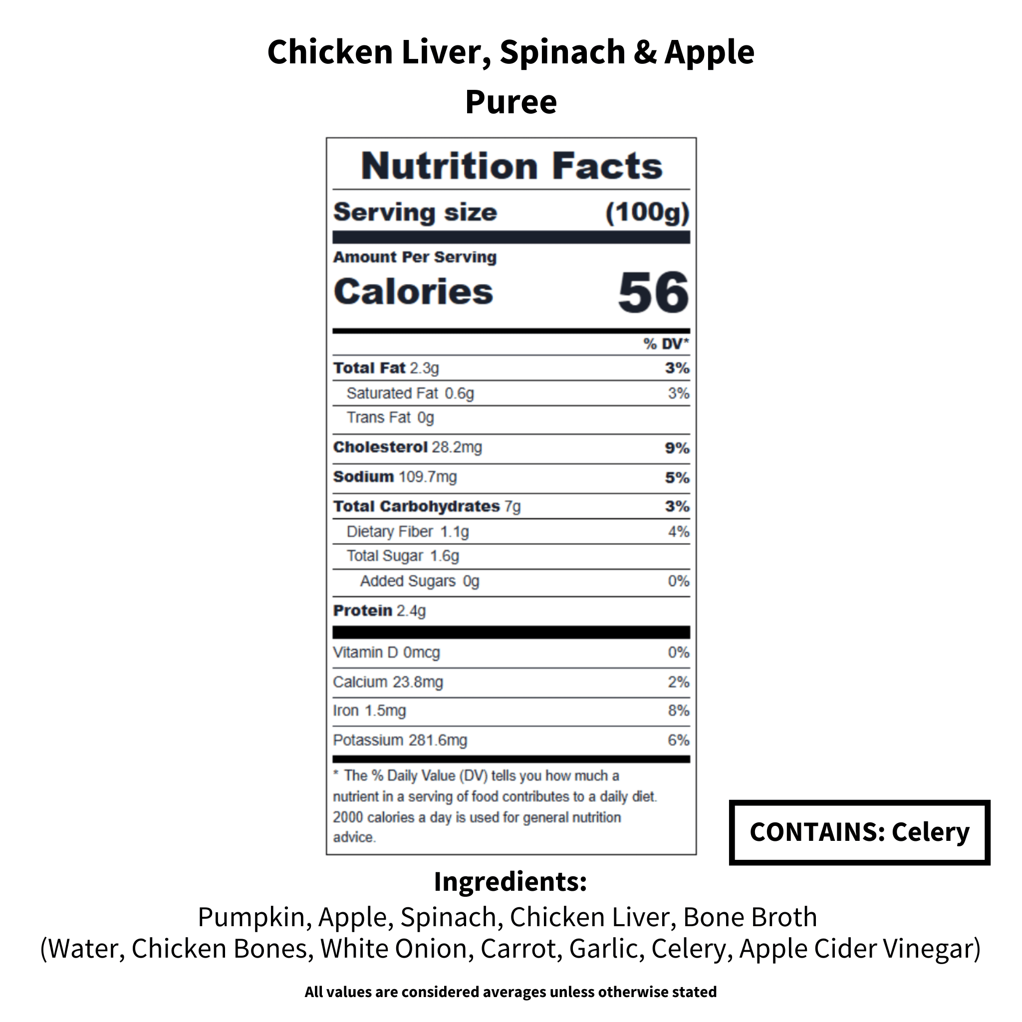 Chicken Liver, Spinach & Apple | 4 Servings per pack