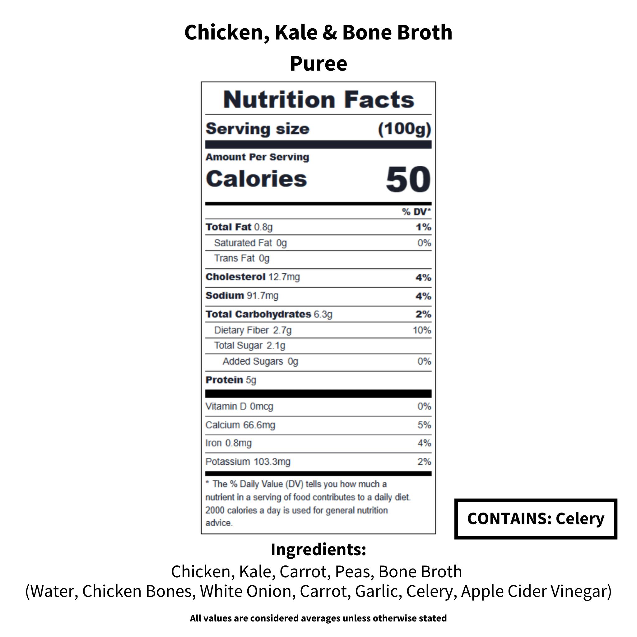 Chicken, Kale & Bone Broth | 4 Servings per pack