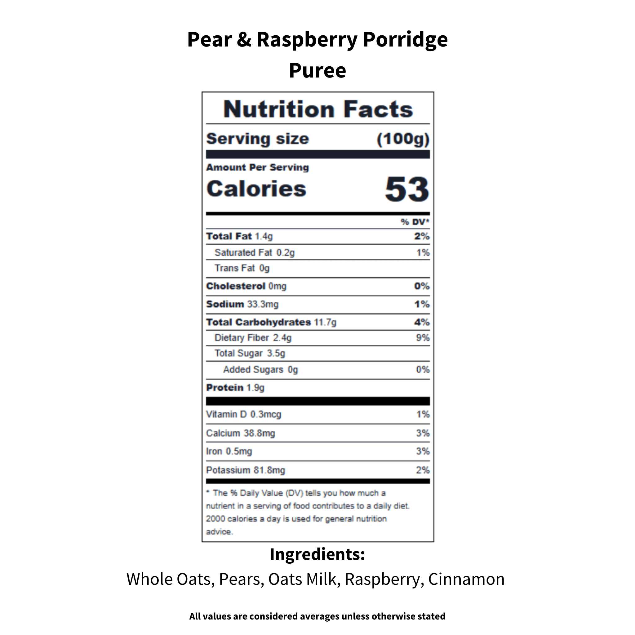 Pear & Raspberry Porridge | 4 Servings per pack