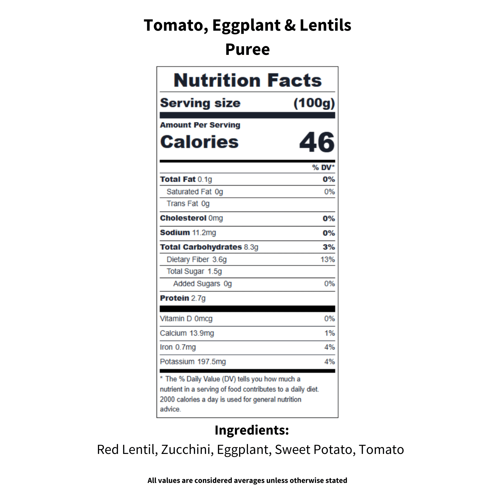 Tomato, Eggplant & Lentils | 4 Servings per pack