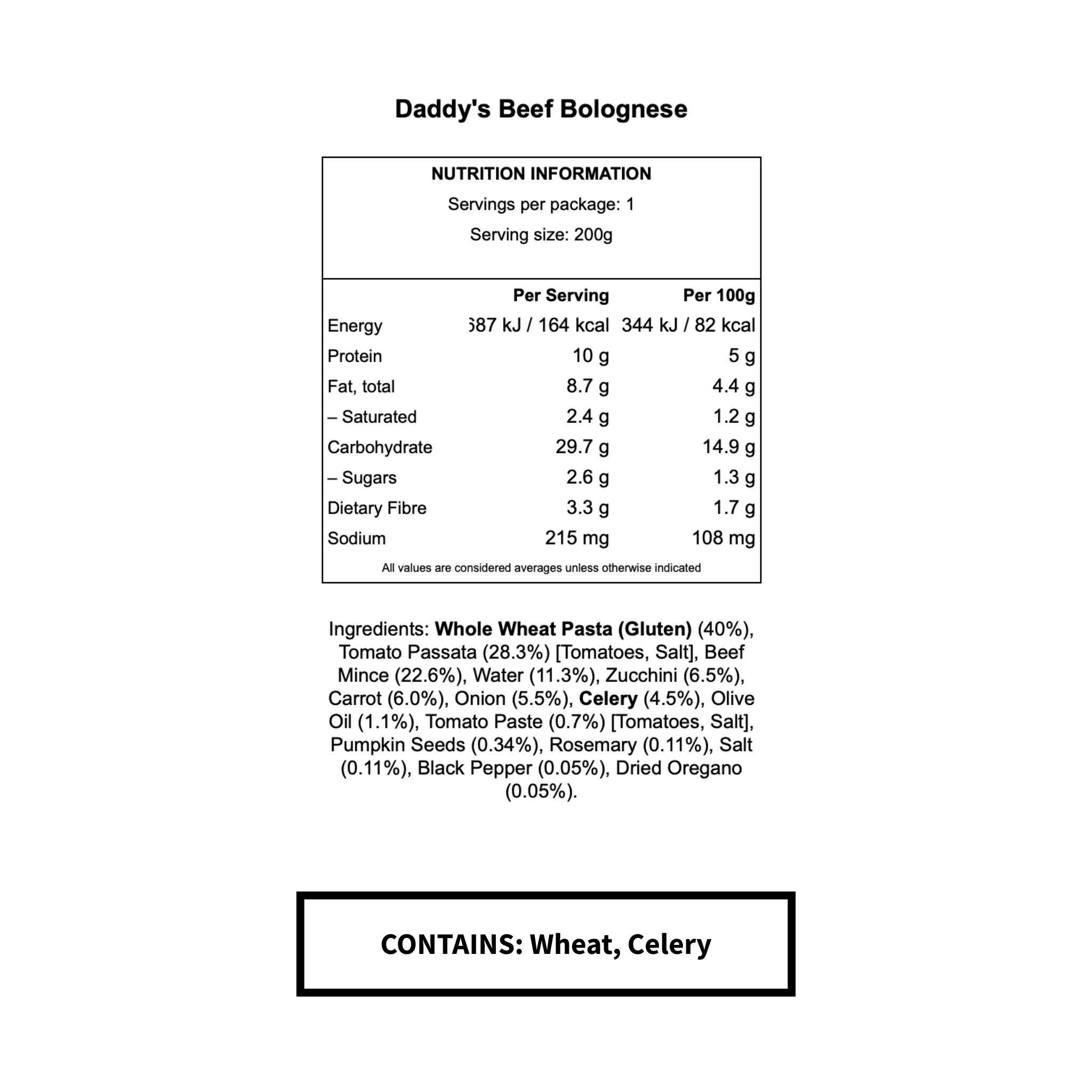 Daddy's Beef Bolognese